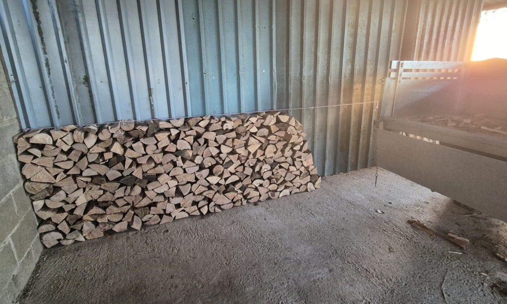 Finished 1 cubic metre of loose logs stacked exactly 1 metre high